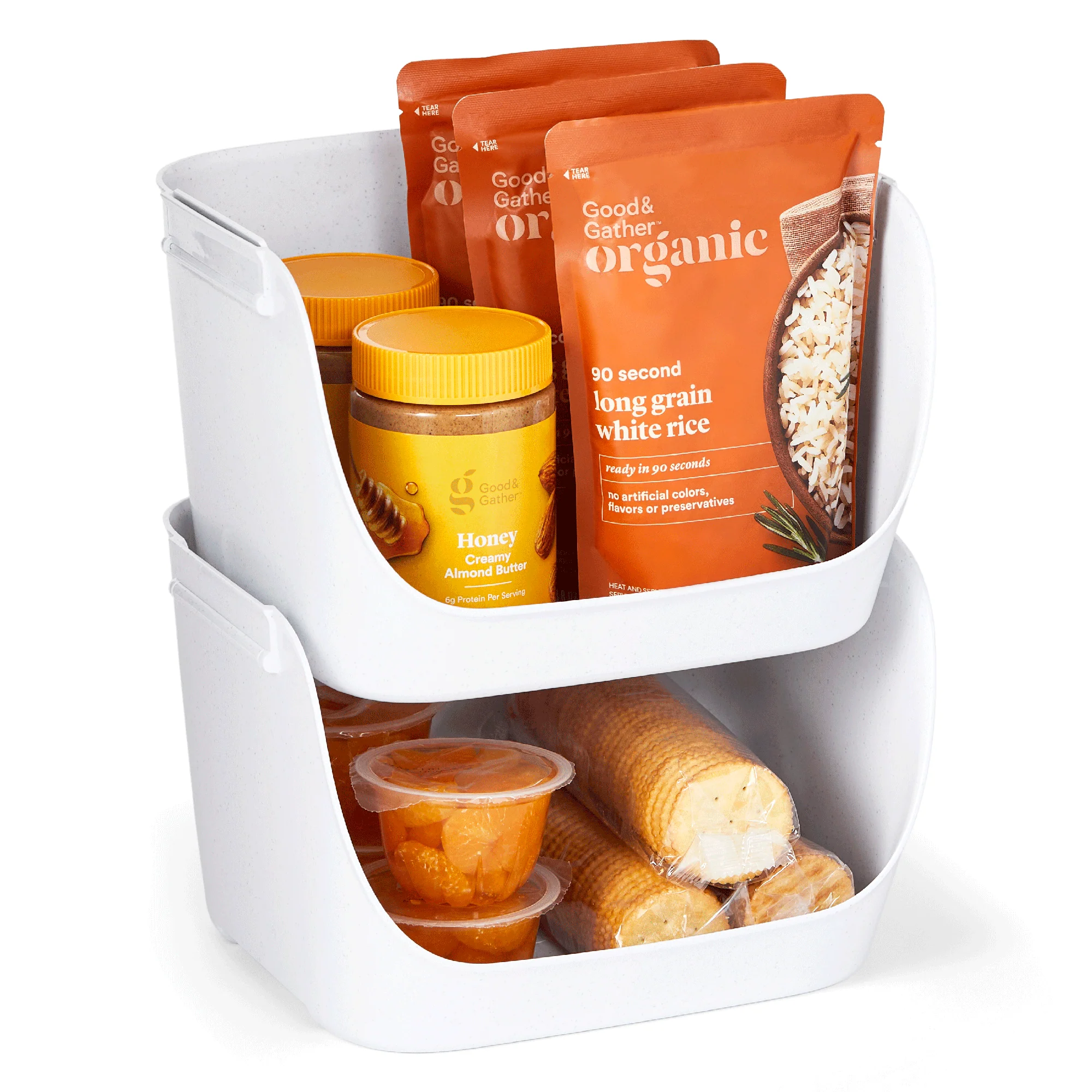 Stacking Pantry Bins, 2-Pack