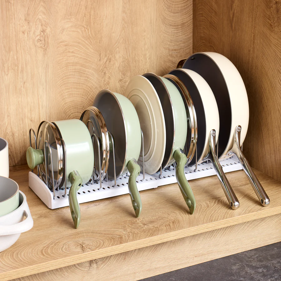 Expandable Pan & Lid Rack Extra Dividers, Organizing Hero