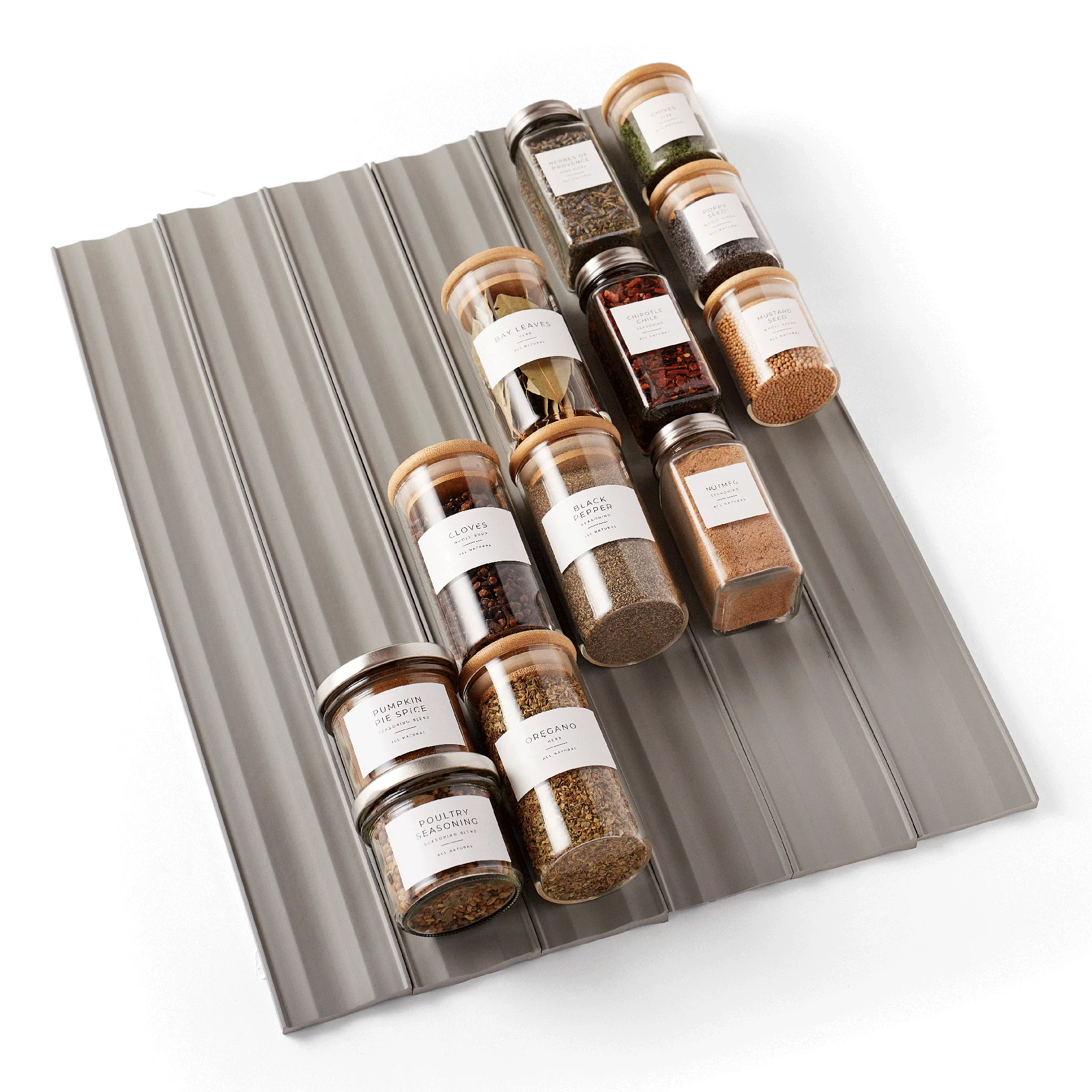 Spice Drawer Organizer, Gray